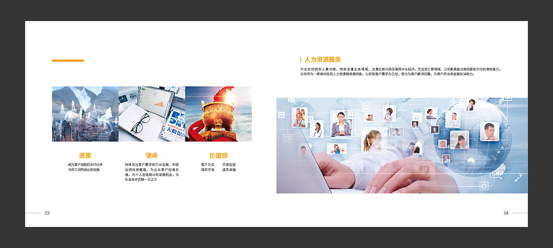 北京萬古人力資源公司宣傳冊，精裝畫冊設(shè)計-4